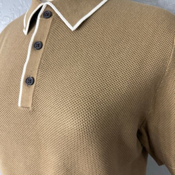 Banana Republic Tipped Textured Polo, Airforce Khaki, M, 776605 - Picture 3 of 5